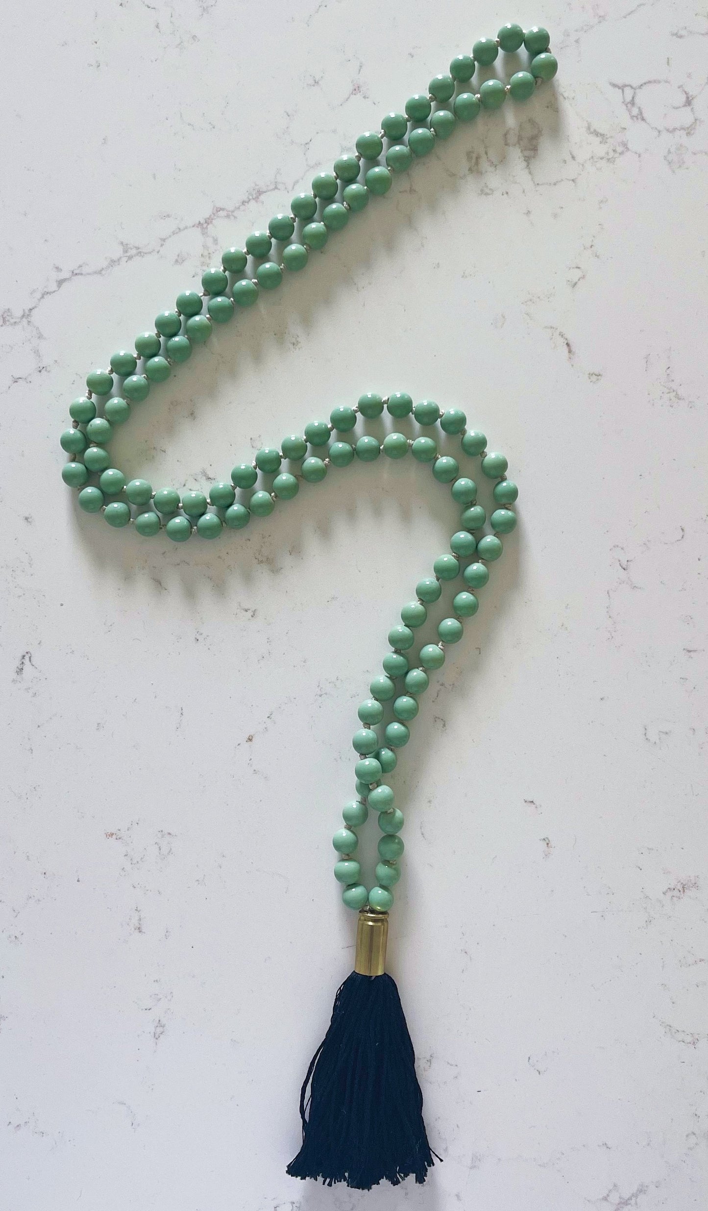 Sea Foam Green Mala Necklace