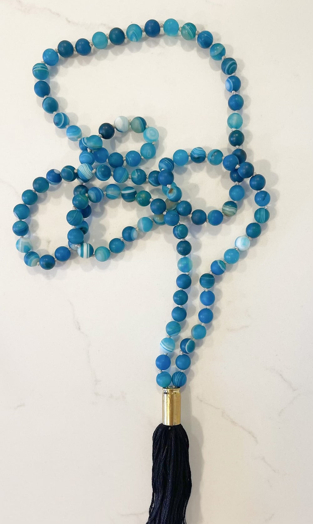 Matte Blues Mala Necklace